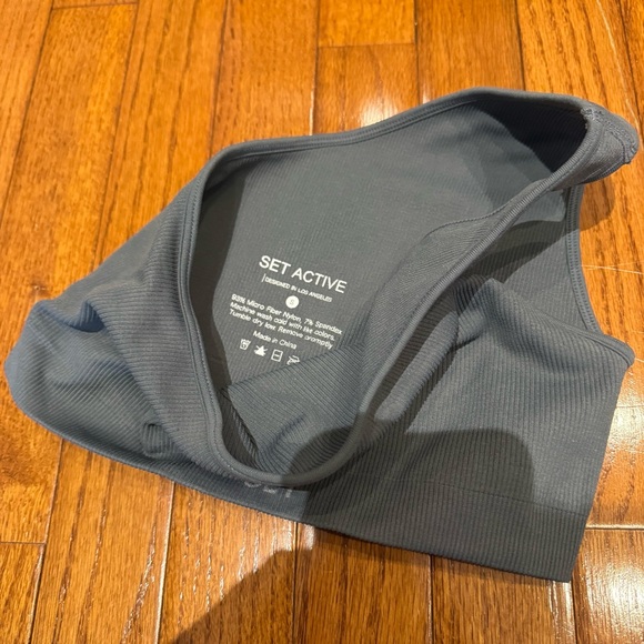 SET Active Asymmetrical Ribbed Bra Top - Picture 2 of 2